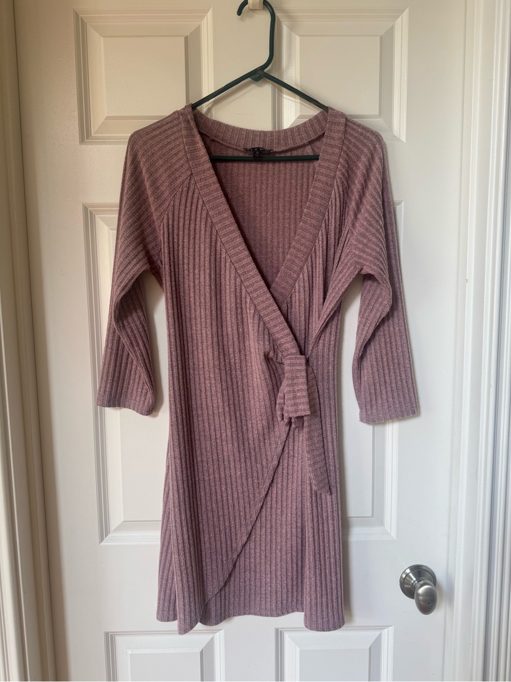 As U Wish Rosewood Ribbed Knit Dress